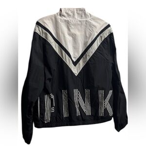 Victoria's Secret (PINK) Black and White Chevron Bomber Jacket